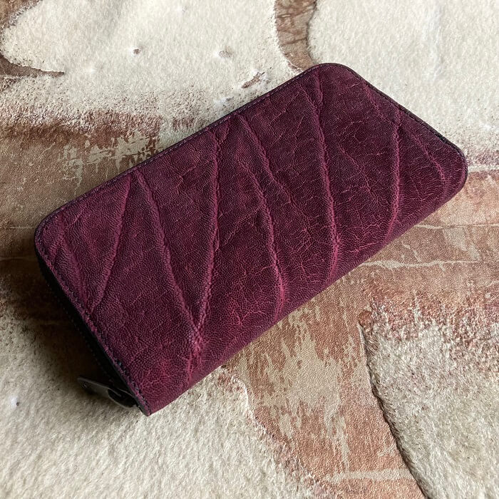 ワイン象革/エレファントレザーの長財布